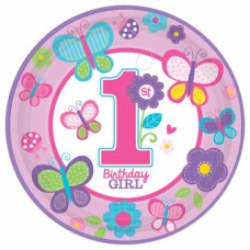 Sweet Birthday Girl Paper Plates 23cm