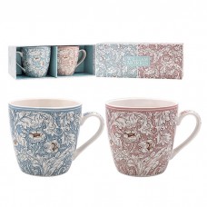 William Morris Colour Button Breakfast Mugs Set 2